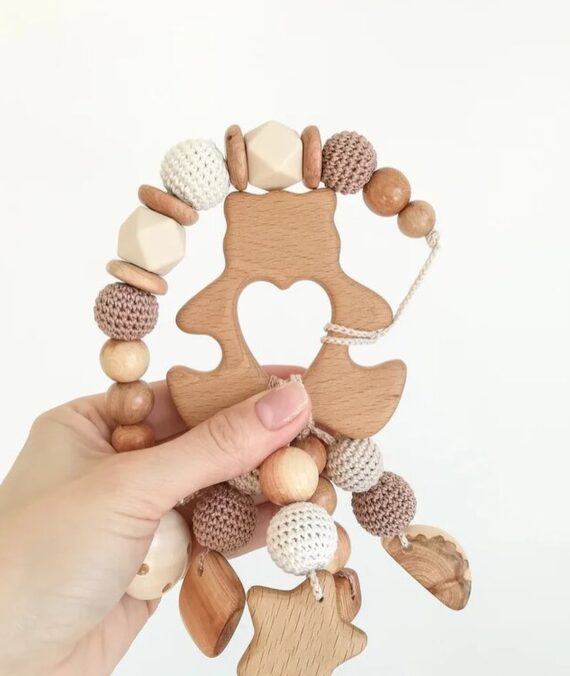 Set 3: Bej Ayı Baykal (Dişlik+Kolyeli Çıngırak+Tutucu)
